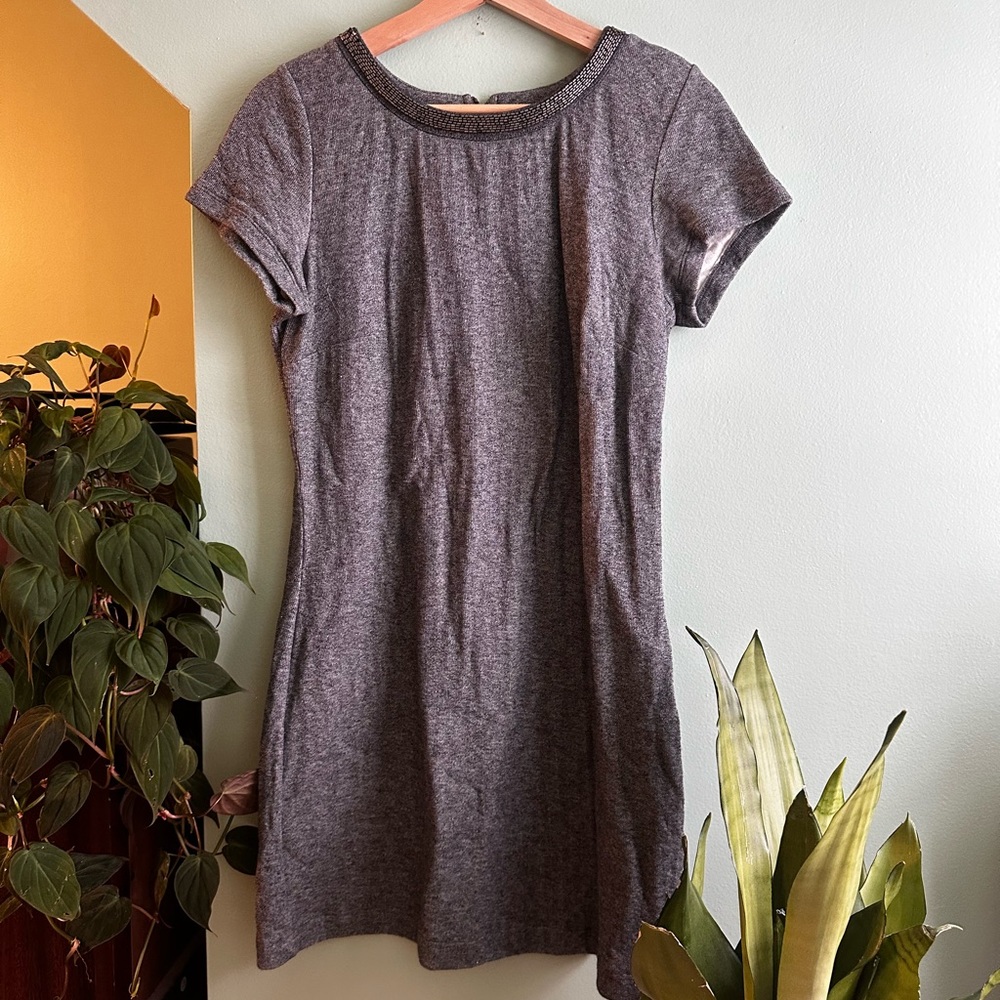 LOFT Charcoal Short Sleeve Dress